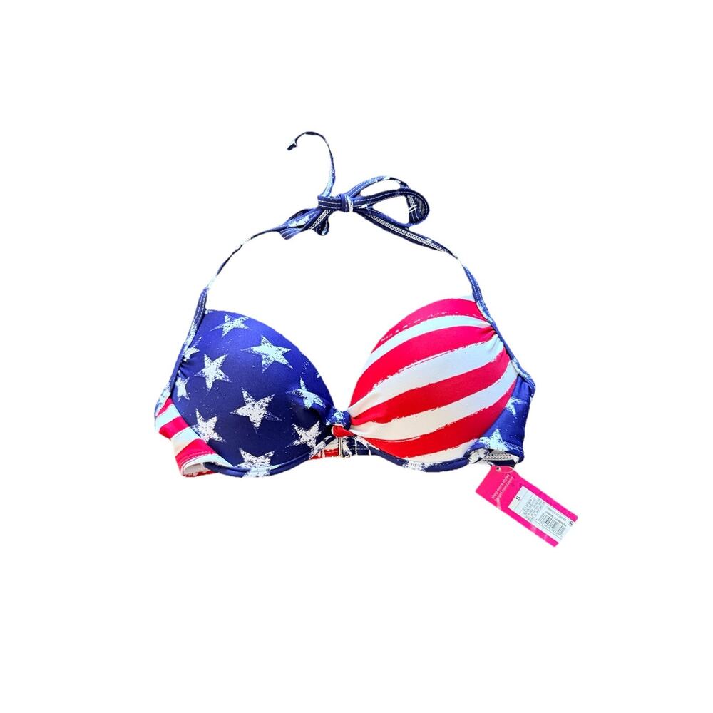 Xhilaration bikini top Juniors SZ Small Stars Stripes Patriotic American Flag